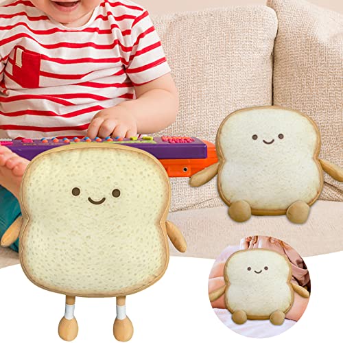 Cute Emotions - Almohada de pan con diseño de dibujos animados y tostadas, cojín de felpa para cama, sofá GFa701 (beige, talla única)