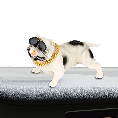 Cyhamse tablero coche, decoración muñeca perro matón simulación, adorno tablero resina, accesorios automóvil sin base
