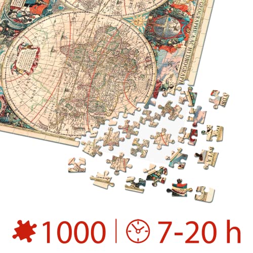 D-Toys 75710/VM 01 - Puzzle (1000 Piezas), diseño de Mapa Vintage