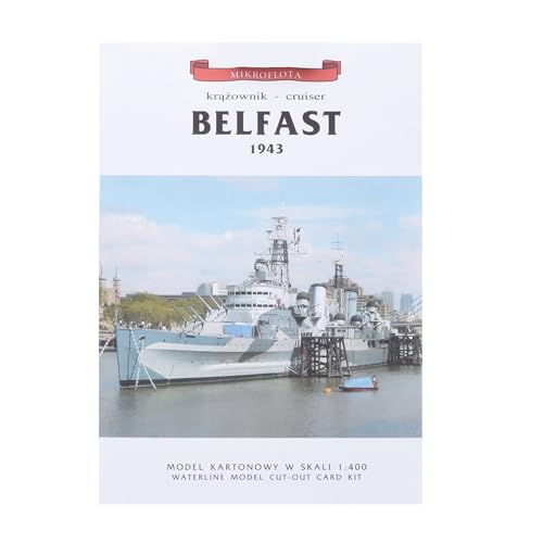 DAGIJIRD Juego de modelo de barco crucero ligero de papel a escala 1/400, modelo británico Belfast Light Cruiser Battleship (kit sin montar)