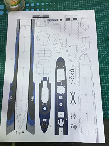 DAGIJIRD Juego de modelos de papel de buque de guerra a escala 1:400, kit de bricolaje, modelo de papel de barco militar (kit desmontado)