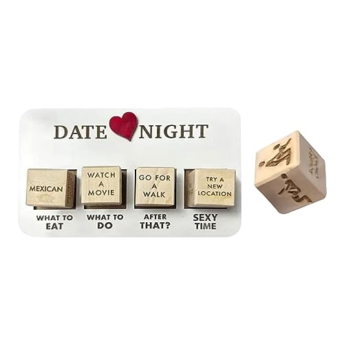 Date Night Dice After Dark Edition Date Night Juego de dados de madera para parejas Día de San Valentín Date Night Regalo de dados para ella y él divertido para adultos (negro, talla única)