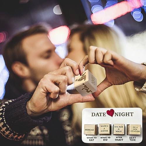 Date Night Dice After Dark Edition Date Night Juego de dados de madera para parejas Día de San Valentín Date Night Regalo de dados para ella y él divertido para adultos (negro, talla única)