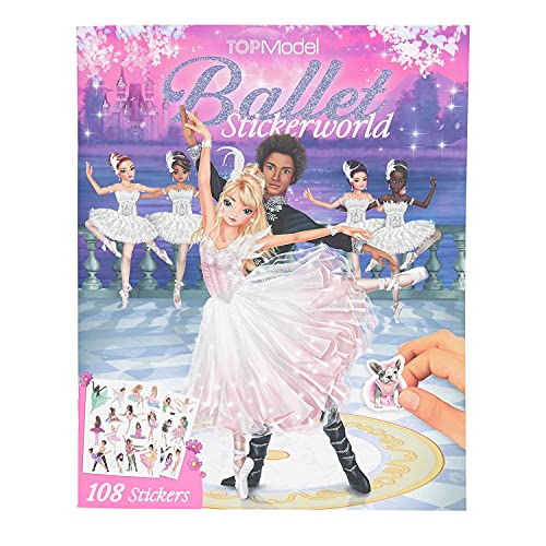 Depesche 11581 TOPModel - Stickerworld Ballet - Cuaderno de pegatinas para niñas con 20 diseños de ballet y 108 pegatinas para pegar y adornar, aprox. 26 x 21 x 0,5 cm