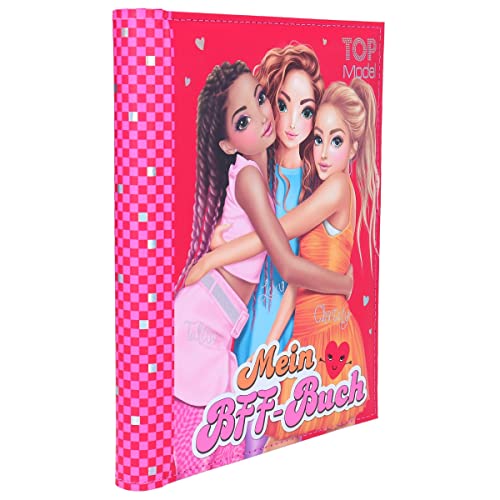 Depesche 12046 TOPModel Best Friends Book en Rosa con Estampado de Modelos, Libro con 110 páginas y 2 Hojas de Pegatinas, Multicolor (Version Alemana)