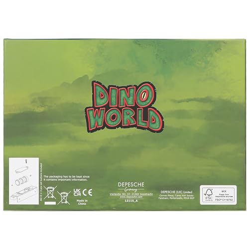 Depesche 12115 Dino World - Cofre del tesoro con código, sonido y luz, aprox. 15 x 20 x 12,5 cm, caja para pequeños tesoros y secretos