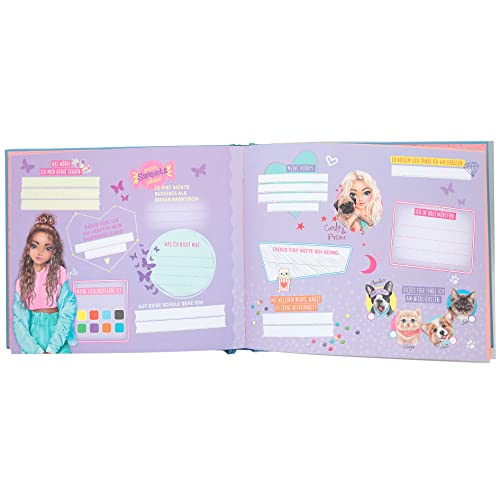 Depesche TOPModel Cutie Star 12400-Libro de Amigos Modelo y diseño de Gato, 108 páginas y Cubierta Acolchada, Color Azul, Multicolor (12400)