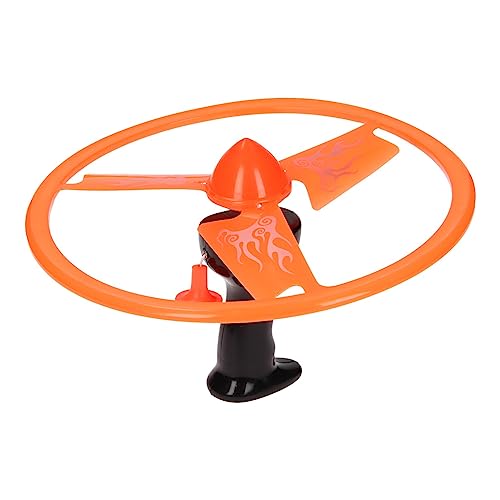 Disco volador de juguete de carga de cuerda ovfo volador juguete hélice volador juguete con lanzador de hélice volador niños juego de hélice Power Spin juego de vuelo para niños, diámetro del rotor 25