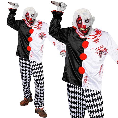Disfraz de maldito quemado sangriento vestido XXL – Máscaras rojas quemadas mal cerdas, máscara asesina de halloween, juego y kit de accesorios