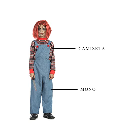 Disfraz Halloween Niño, Disfraz de Cazafantasma Preso Naranja Muñeco Diabolico Chucky Eduardo Manostijeras Muerte Poseída Muñeca Annabelle Niña (10-12 años)