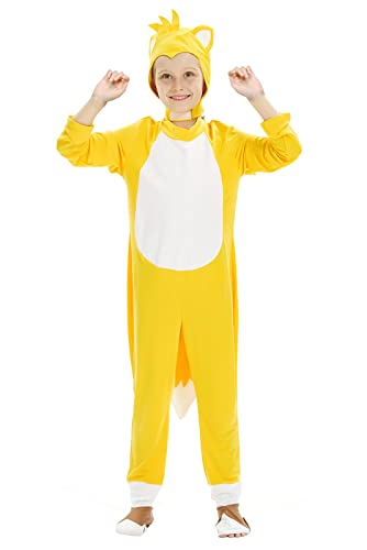 Disfraz para Niño Divertidos Disfraces Infantil de Halloween Carnaval Fiesta Bodysuit Juego de Rol de Dibujos Animados de Niño(Jumpsuit+Tocado),amarillo,L/9-10 años