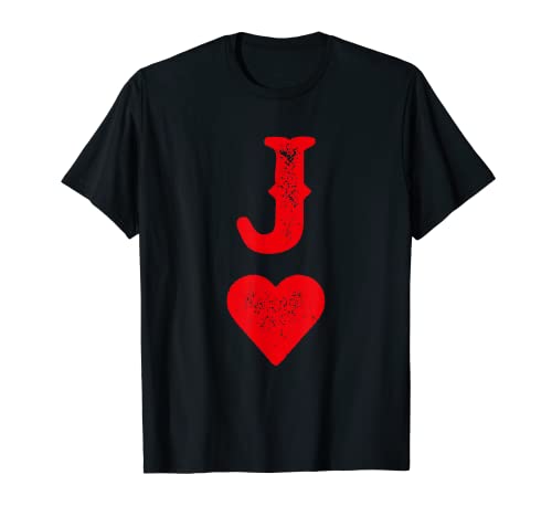 Disfraz para parejas de naipes Heart Joker Skat Poker Camiseta