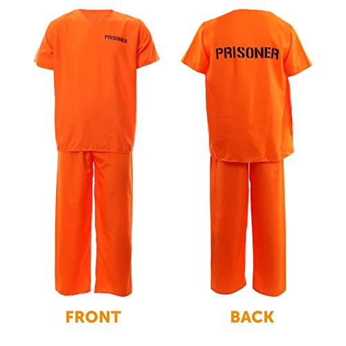 Disfraz unisex de prisioneros para adultos, talla pequeña, camiseta de prisionero naranja, pantalones naranja a juego, policías y ladrones, vestido de fantasía de Halloween