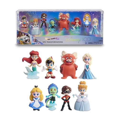 Disney 100 - Pack Epic Transformations, Juguete Coleccionable con Personajes de Disney, Incluye 8 Figuras Diferentes, Licencia 100% Oficial de Producto, 12 para coleccionar, 3 años, Famosa (DED16500)