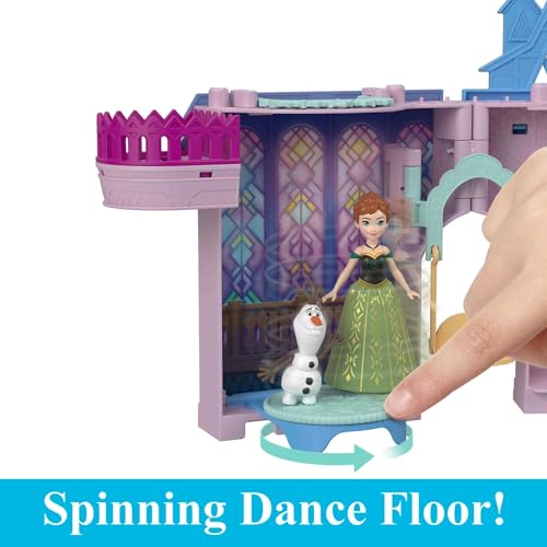 Disney Frozen Castillo de Arendelle Casa de muñecas de Anna, Storytime Stackers, muñeca pequeña, accesorios y Olaf, juguete +3 años (Mattel HPV77)