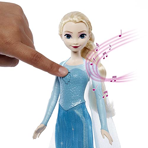 Disney Frozen - Elsa Al Amanecer se levantaré, Muñeca con Mirada Particular, Canta Al Amanecer se levantaré de la película, Juguete para Niños 3+ Años, HMG33