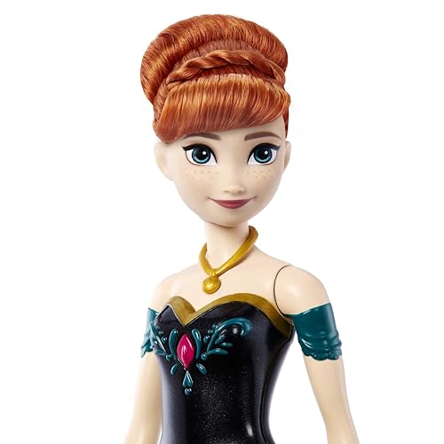Disney Frozen HMG47 - Juguete Disney de la Reina de Hielo, muñeca de música Anna en Ropa característica, Toca una versión Instrumental de Primera Vez, Juguete de muñecas Disney a Partir de 3 años