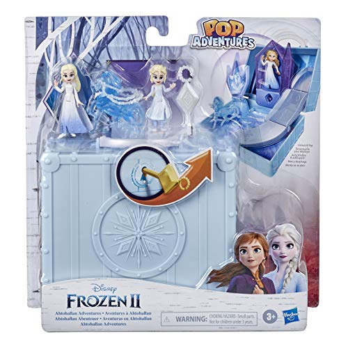 Disney La Reina de Hielo 2 Pop Up Adventure Ahtohallan Adventure Set con asa, Incluye 2 muñecas Elsa Juguetes para niños