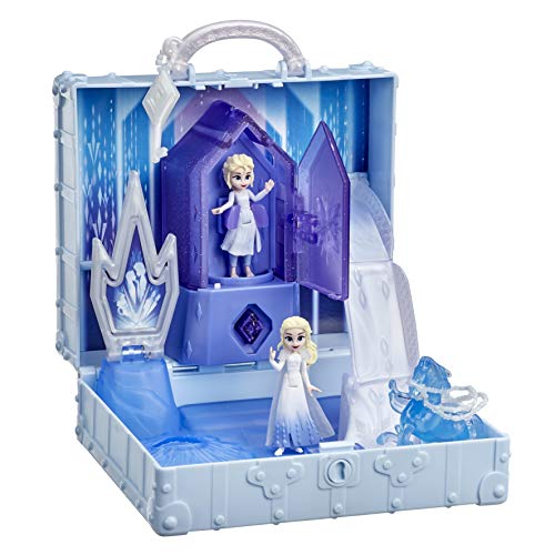 Disney La Reina de Hielo 2 Pop Up Adventure Ahtohallan Adventure Set con asa, Incluye 2 muñecas Elsa Juguetes para niños