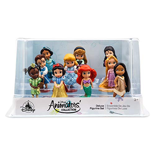 Disney Store: Juguete de 10 Piezas de la colección Animators, Detalles de Purpurina en los Vestidos, Incluye muñecas de Bella, Jasmine, La Cenicienta y más, Adecuado para Mayores de 3 años