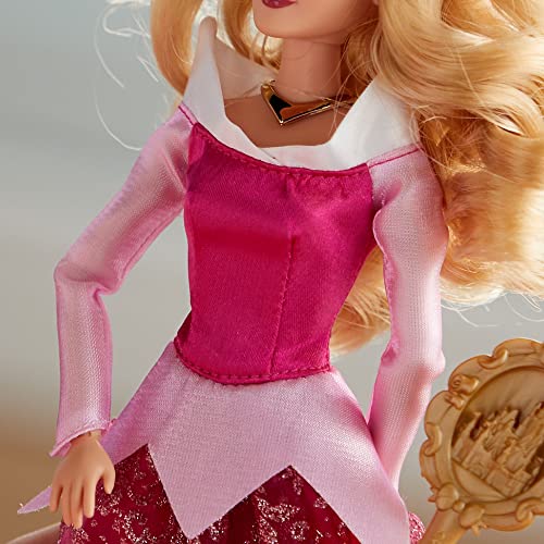 Disney Store Muñeca clásica de Aurora, La Bella Durmiente, Altura: 29 cm, Incluye un Cepillo con Detalles labrados, muñeca Completamente articulada, para Mayores de 3 años