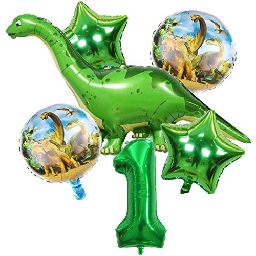 DIWULI Decoracion Dinosaurios Cumpleaños 1 Año - Globos Dinosaurios Cumpleaños, Globo Numero 1 Verde, Cumpleaños Dinosaurios Gigante Dinosaurios Cumpleaños, Globos de Cumpleãnos 1 Año Niño Fiesta