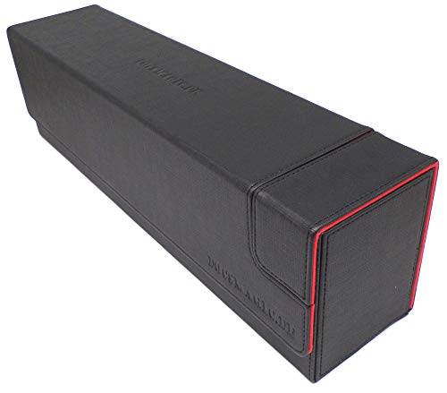 docsmagic.de Premium Magnetic Tray Long Box Black/Red Large + 4 Flip Boxes Mix 3- Negra/Roja