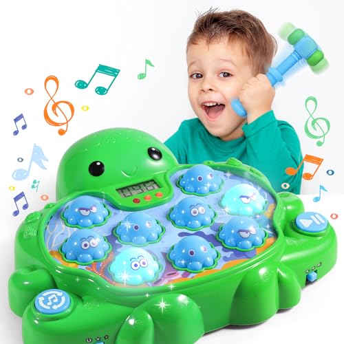 Doloowee Juego Whack a Mole, golpear el topo juguete interactivo para niños, juguete a partir de 3 años (verde)