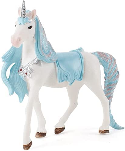 Doyomtoy Unicornio de la familia de unicornios marinos, unicornio arcoíris, mítico Pegaso, Unicornio Modelo de Energía Mágica, Unicornio Azul con Collar