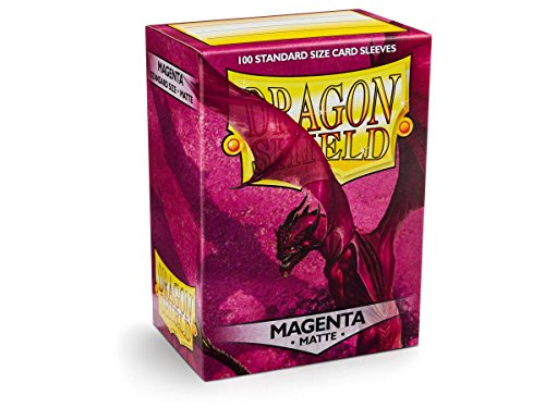 Dragon Shield 100 unidades tamaño estándar mate cubierta protector mangas (magenta mate)