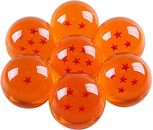 Dragonball para coleccionar, Gran Cristal acrílico con 7 Bolas de Estrellas con Caja de Regalo, Bolas de dragón, Juego Transparentes (43MM)