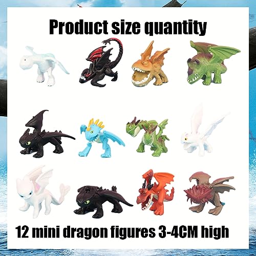 Dragons Mystery 12PCS unids Modelo de Personaje, Cómo Entrenar Dragon Master, uguete Dibujos Animados para niños, Favoritos de Fiesta para Chicos y Niños