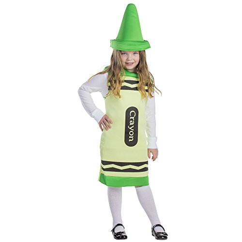 Dress Up America Disfraz de crayón para niños - Disfraz de crayón verde para niñas y niños - Gran conjunto de disfraces de juego de rol
