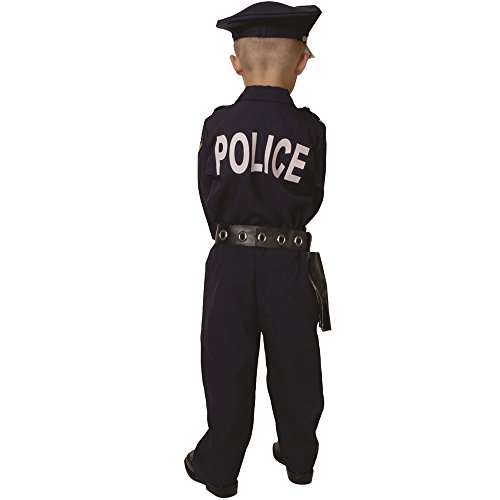 Dress Up America Disfraz De Policía Para Niños - Disfraz De Policía De Juego De Rol Para Niños - Conjunto De Camisa, Pantalones, Gorro, Cinturón, Silbato, Funda Para Pistola Y Walkie Talkie De Policía