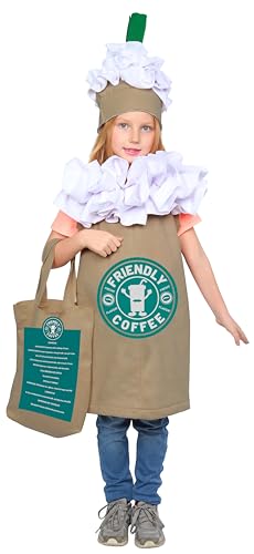 Dress Up America Lindo Disfraz de Capuchino/Frappuccino/Latte para Niños y Niñas Disfraz de Café para Niños Unisex Niños