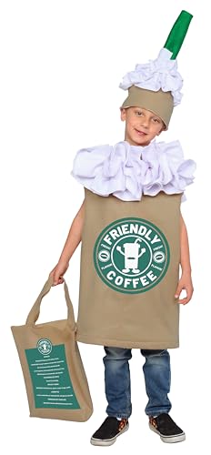 Dress Up America Lindo Disfraz de Capuchino/Frappuccino/Latte para Niños y Niñas Disfraz de Café para Niños Unisex Niños