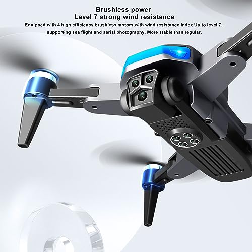 Drones con Motor sin Escobillas, Posicionamiento de Flujo óptico Gris Drone RC Evitación de Obstáculos Omnidireccional Retorno de una Tecla 1800 MAh para Fotografía