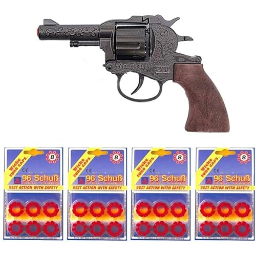 Dyal Revolver metalico Corto del Oeste con 384 fulminantes en Aros de 8 tiros. 25846/4-62517