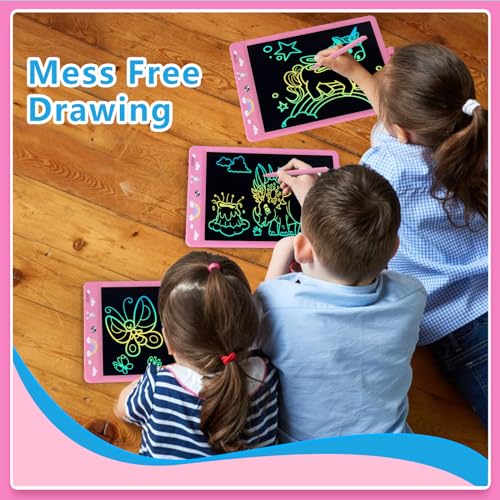DYNASONIC (DYNA-PM Unicornio) Tableta escritura LCD color de 10 pulgadas para niños. Pizarra magnética para dibujar. Juguete educativo. Regalo para niño. Pizarra infantil 2 3 4 5 6 7 8 9 años