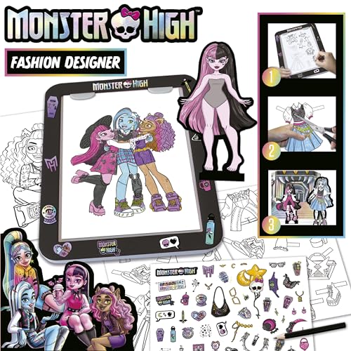 Educa - Monster High Fashion Designer | CREA infinitos diseños y Combinaciones con la Mesa de luz, Presume de Looks desfilando Tus Monster High en el Desfile de Moda. A Partir de 5 años (19826)