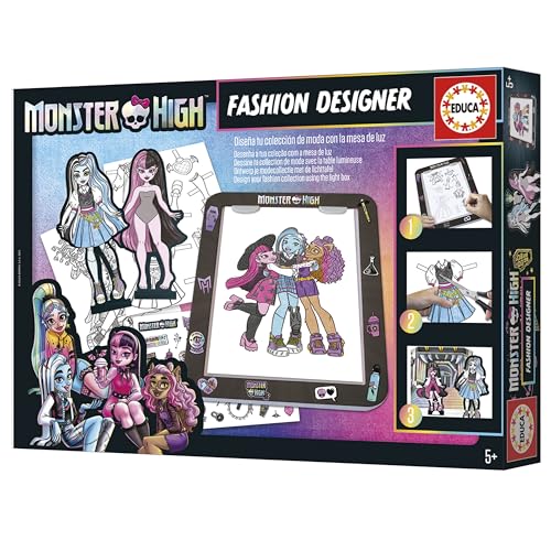 Educa - Monster High Fashion Designer | CREA infinitos diseños y Combinaciones con la Mesa de luz, Presume de Looks desfilando Tus Monster High en el Desfile de Moda. A Partir de 5 años (19826)