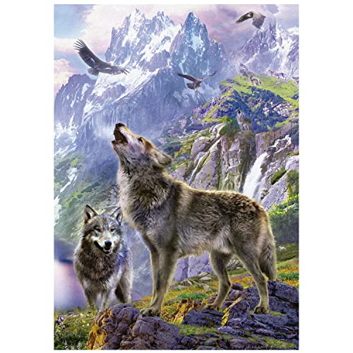 Educa - Puzzle de 500 Piezas para Adultos | Lobos en Las Rocas. Incluye Pegamento Fix Puzzle. A Partir de 11 años (19548)