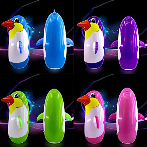 Eeneme 5 piezas hinchables de pingüino para niños, 22 cm, dibujos animados, juguete para niños, color aleatorio