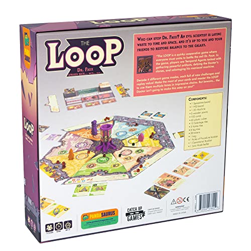El juego de cartas Loop - Únete a luchar contra el mal Dr. Faux en este peculiar juego de cartas cooperativo. Juego de estrategia de ciencia ficción para niños y adultos, a partir de 12 años, 1-4