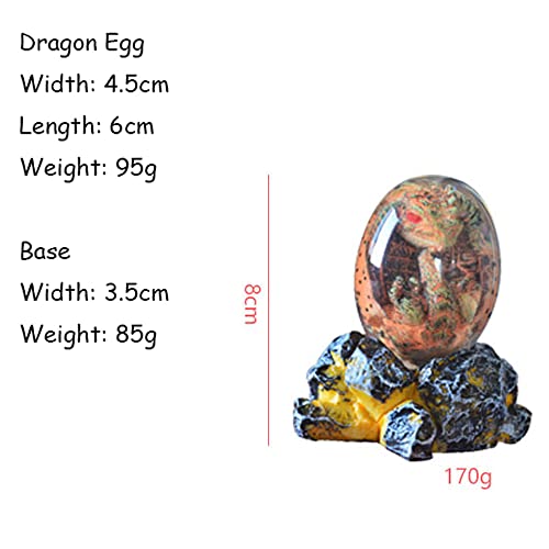 El Juego de Tronos Dragon Egg,Huevo de Dinosaurio de Lava Huevo de Dinosaurio de Cristal Transparente Adorno Misterioso Resina de Huevo de Dragón de Lava,Escultura Hecha a Mano Huevo de dragón yellow