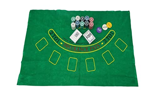 ELAELA Set de póker Caja de Metal, 200 fichas de póker, 2 Cubiertas, botón de repartidor, ciega pequeña, Gran ciega, tapete de Juego