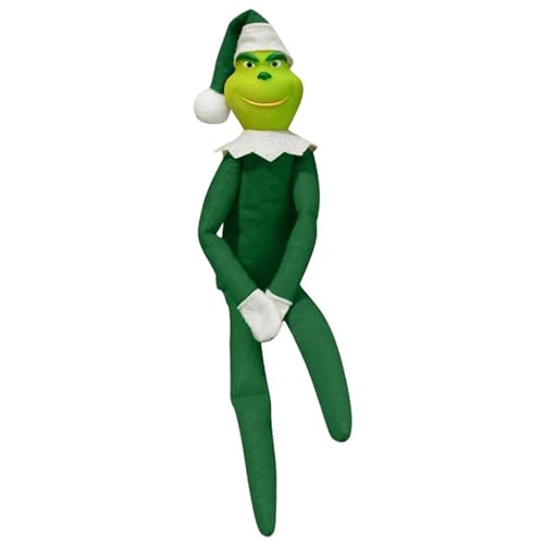 Elfo de Navidad Que se comporta, Juguete de Peluche, Novedad, niño Travieso y Largo, muñeco de Elfos de Navidad Verde