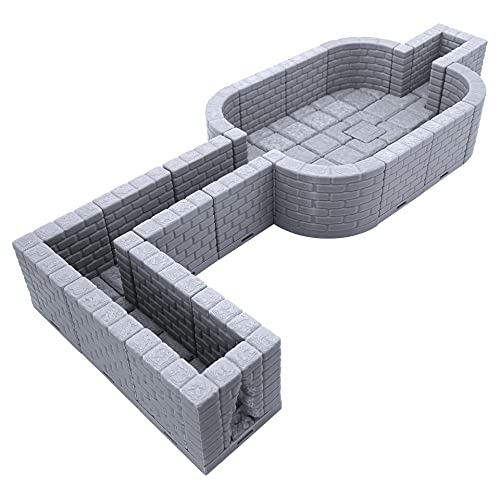 EnderToys Bloqueo de Azulejos de mazmorra â€“ Secret habitación, Terrain Scenery Mesa 28 mm miniaturas Juego de rol, 3D Impreso pintable