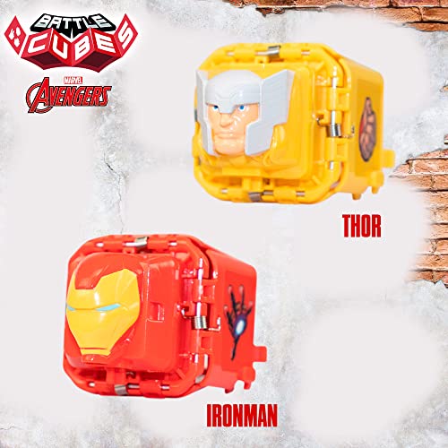 Eolo 85416 - Battle Cubes Marvel Thor vs Ironman, Juego piedra, papel y tijera, Juguete Spiderman, A partir de 5 años, Combate de cubos, Juguete superheroes, Juguetes y regalos para niños