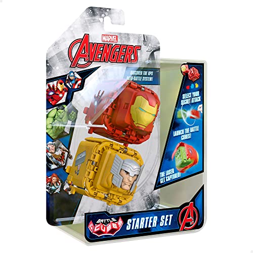 Eolo 85416 - Battle Cubes Marvel Thor vs Ironman, Juego piedra, papel y tijera, Juguete Spiderman, A partir de 5 años, Combate de cubos, Juguete superheroes, Juguetes y regalos para niños